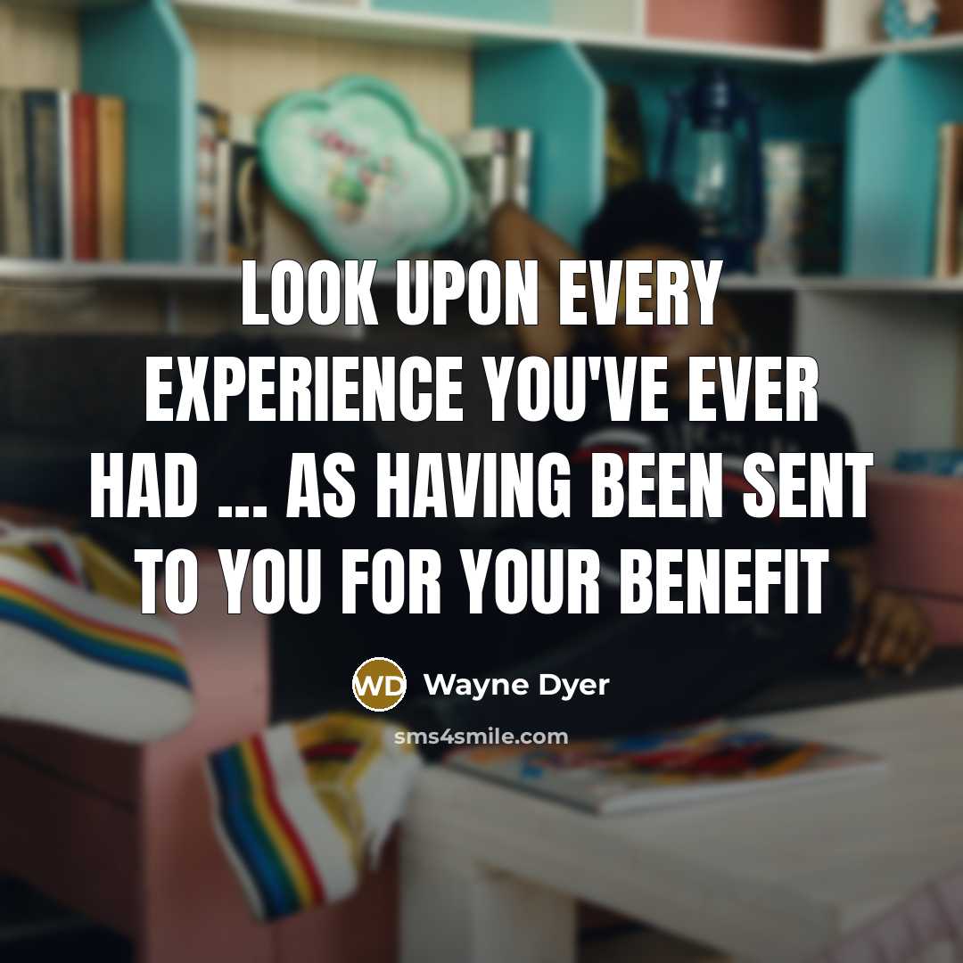 “Look Upon Every Experience You've Ever Had ... as Having…” quote by Wayne Dyer