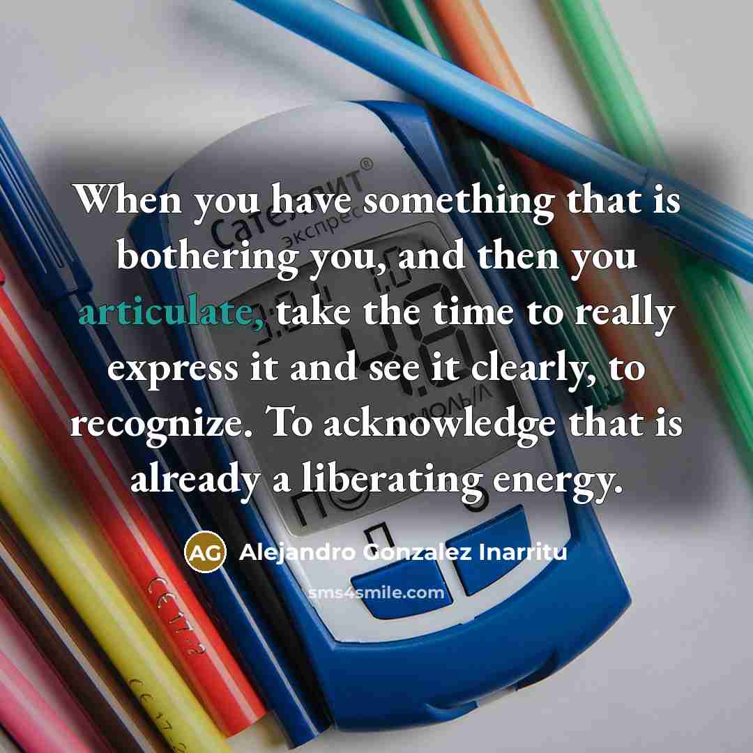 “When you have something that is bothering you, and then…” quote by Alejandro Gonzalez Inarritu