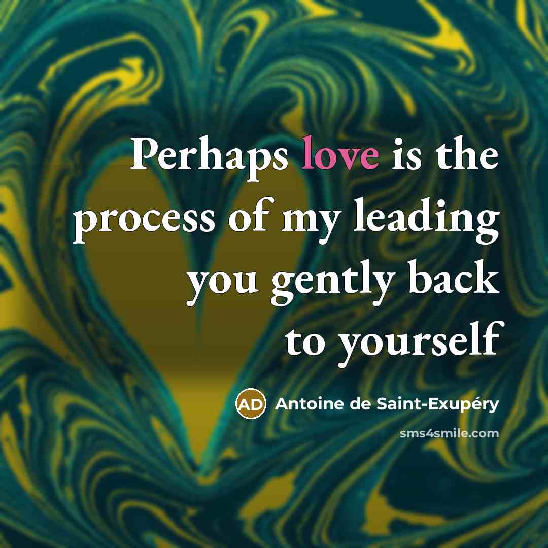 “Perhaps love is the process of my leading you gently…” quote by Antoine De Saint-Exupery