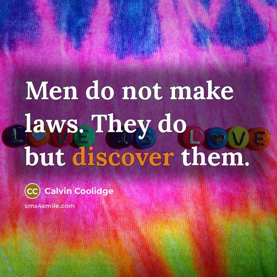 “Men do not make laws. They do but discover them.…” quote by Calvin Coolidge