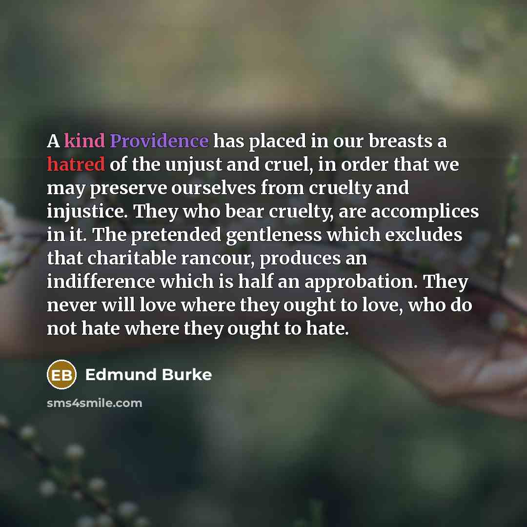 “A kind Providence has placed in our breasts a hatred…” quote by Edmund Burke