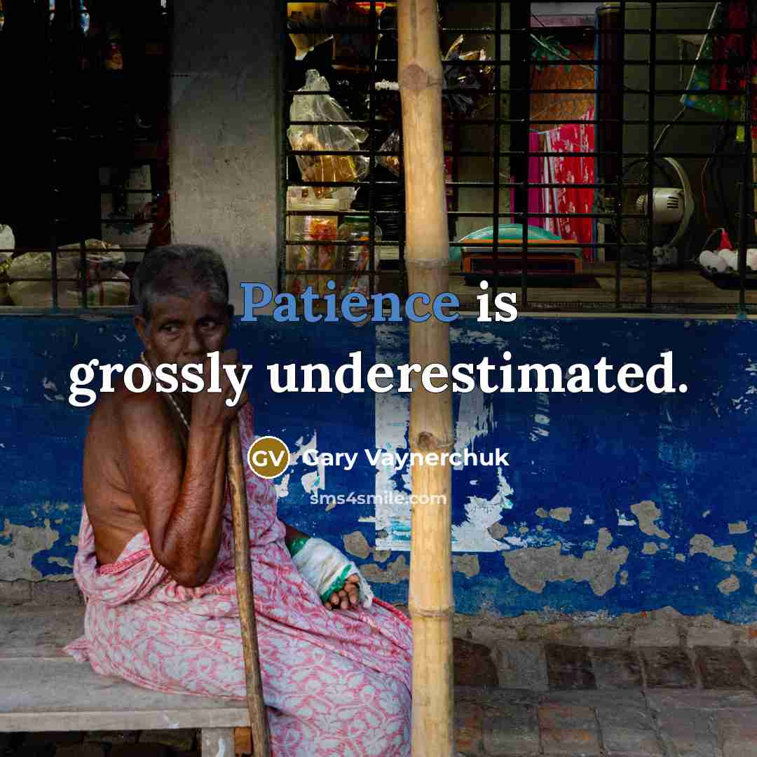 “Patience is grossly underestimated.…” quote by Gary Vaynerchuk