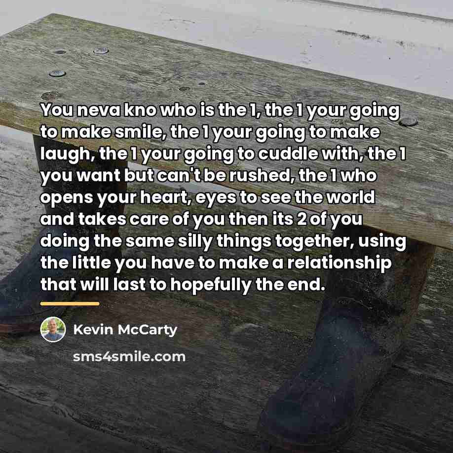 “You neva kno who is the 1, the 1 your…” quote by Kevin McCarty