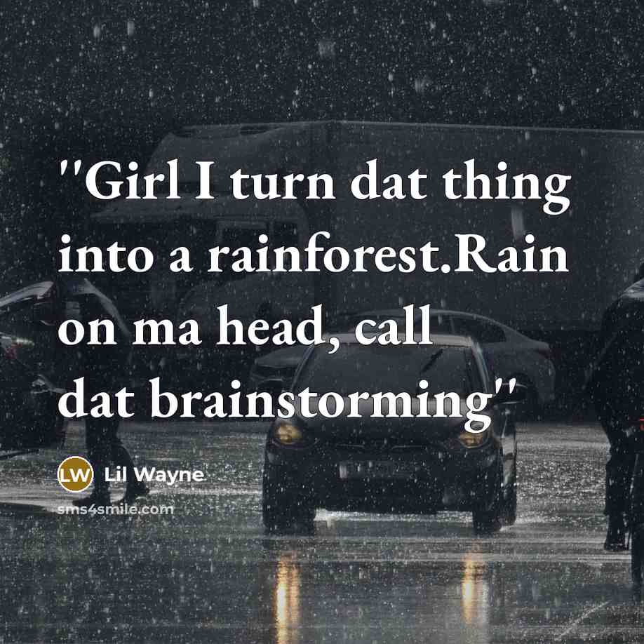 “''Girl I turn dat thing into a rainforest.Rain on ma…” quote by Lil Wayne
