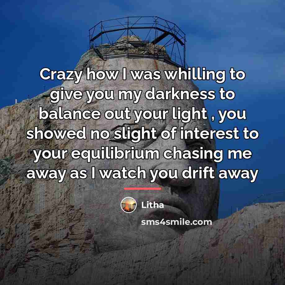 “Crazy how I was whilling to give you my darkness…” quote by Litha