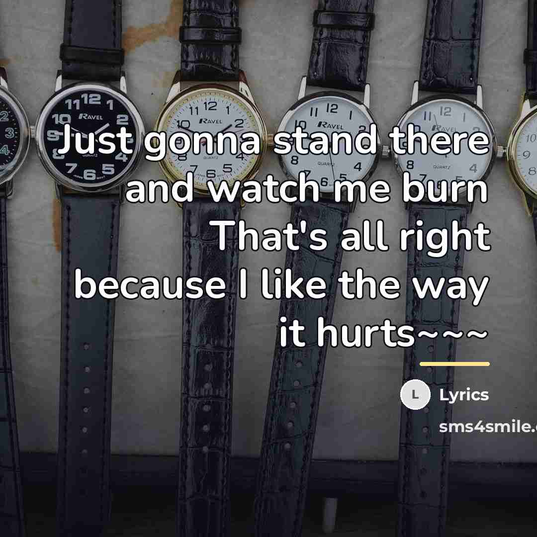 “Just gonna stand there and watch me burn That's all…” quote by Lyrics