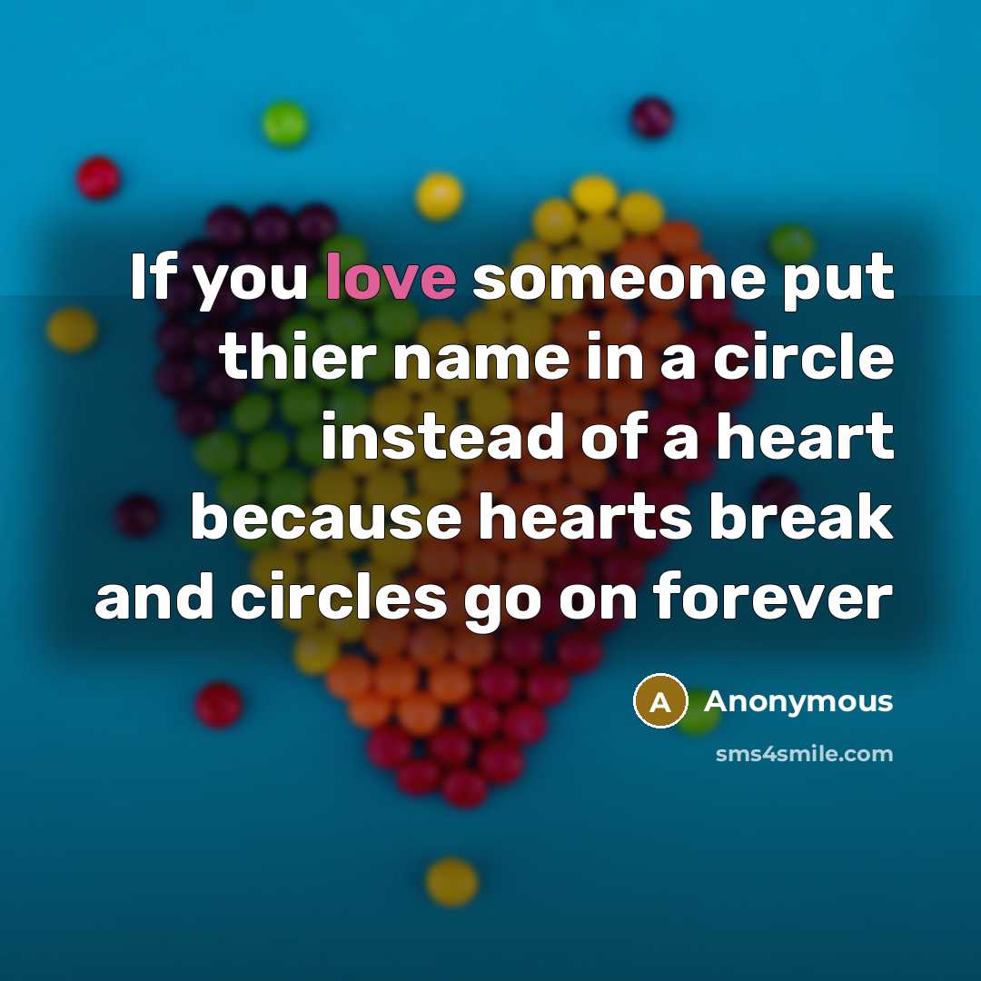 “If you love someone put thier name in a circle…” quote by Anonymous