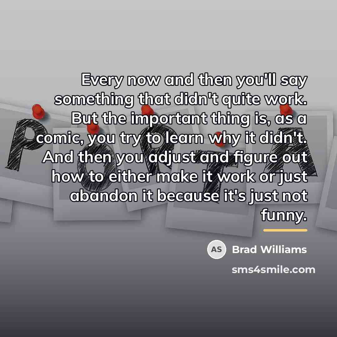 “Every now and then you'll say something that didn't quite…” quote by Brad Williams