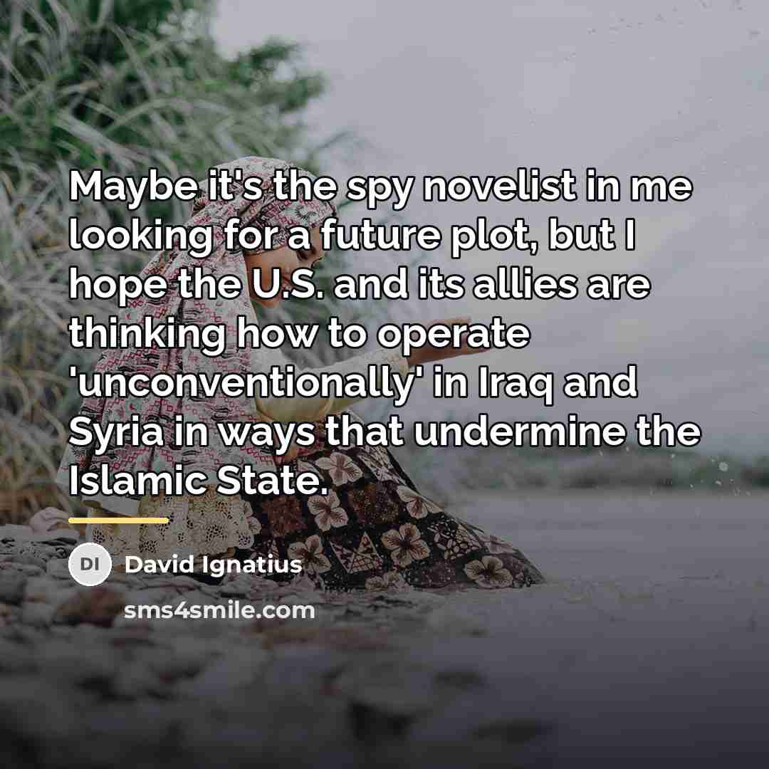 “Maybe it's the spy novelist in me looking for a…” quote by David Ignatius
