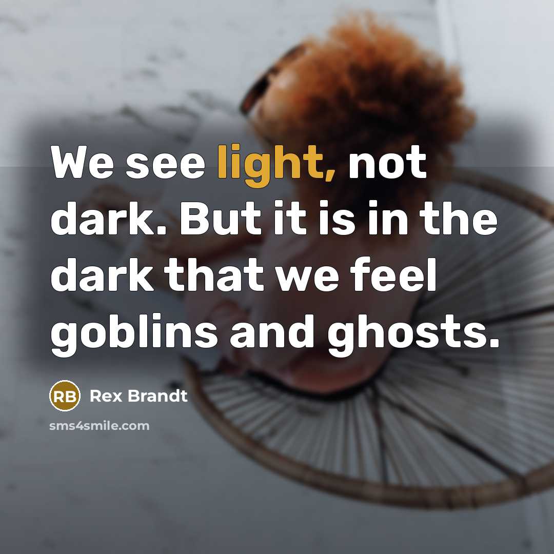 “We see light, not dark. But it is in the…” quote by Rex Brandt
