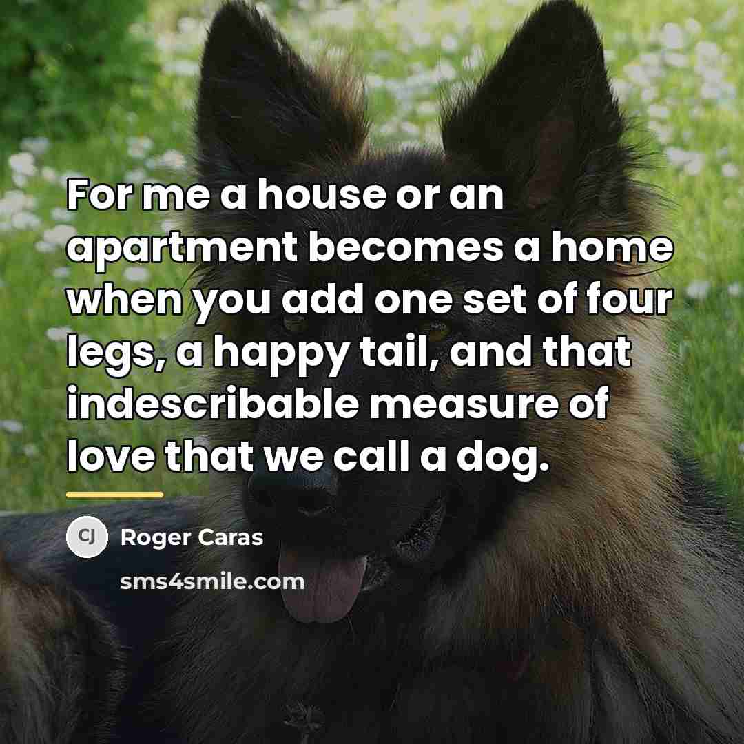 “For me a house or an apartment becomes a home…” quote by Roger Caras