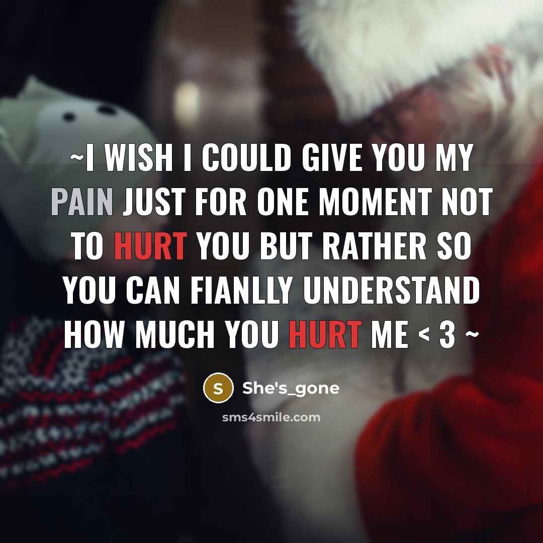 “~I wish I could give you my pain just for…” quote by She's_gone