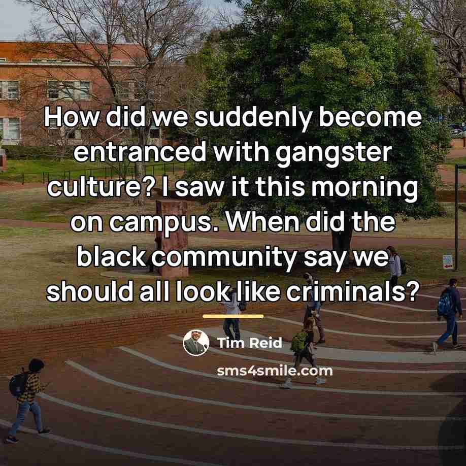 “How did we suddenly become entranced with gangster culture? I…” quote by Tim Reid