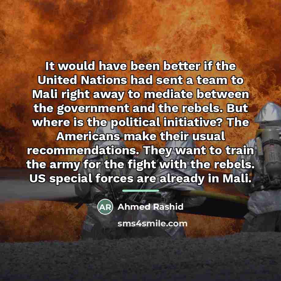 “It would have been better if the United Nations had…” quote by Ahmed Rashid