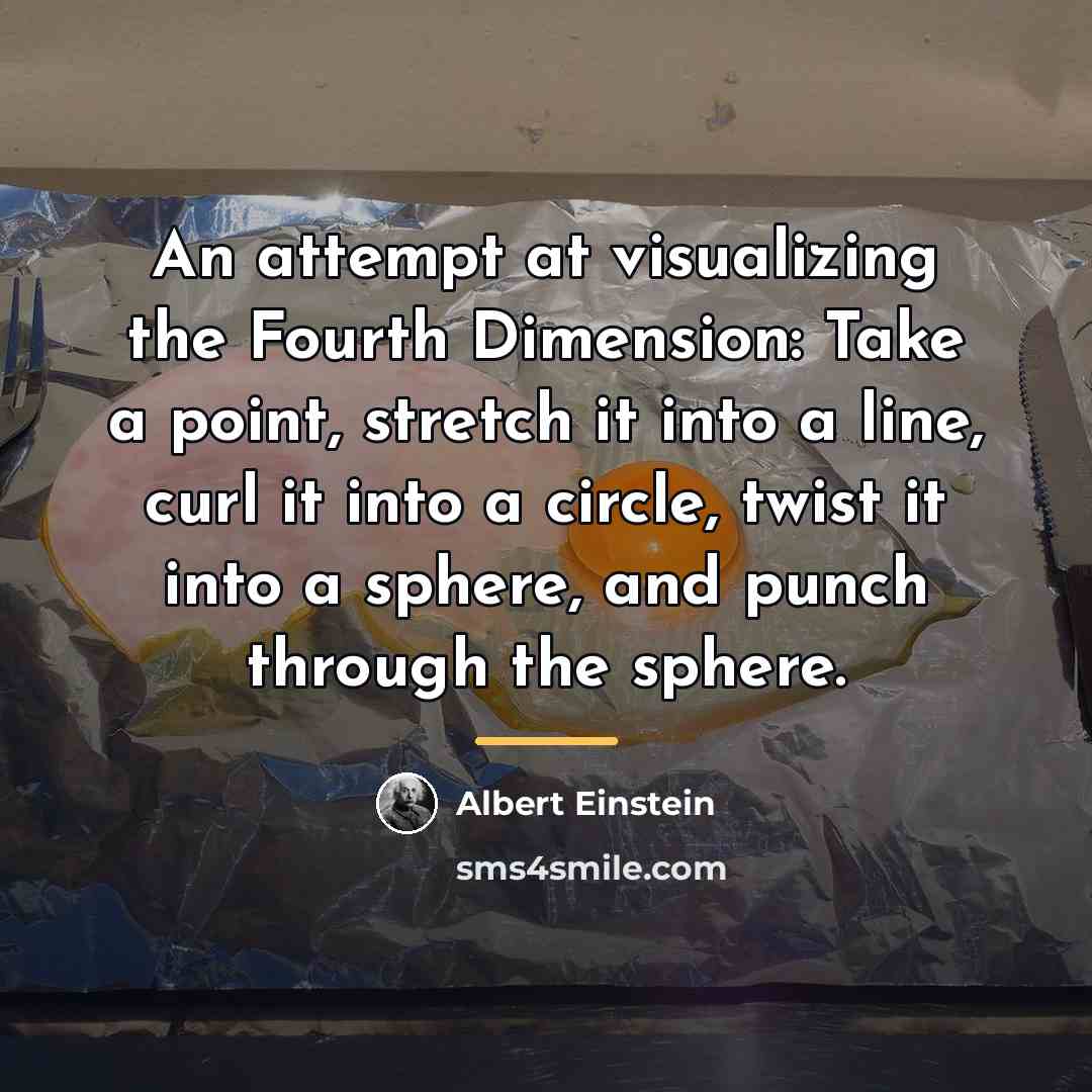 “An attempt at visualizing the Fourth Dimension: Take a point,…” quote by Albert Einstein