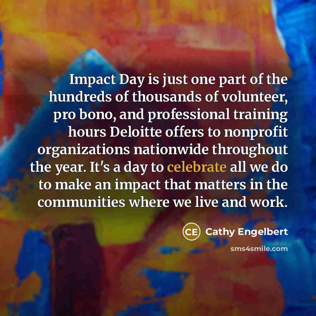 “Impact Day is just one part of the hundreds of…” quote by Cathy Engelbert