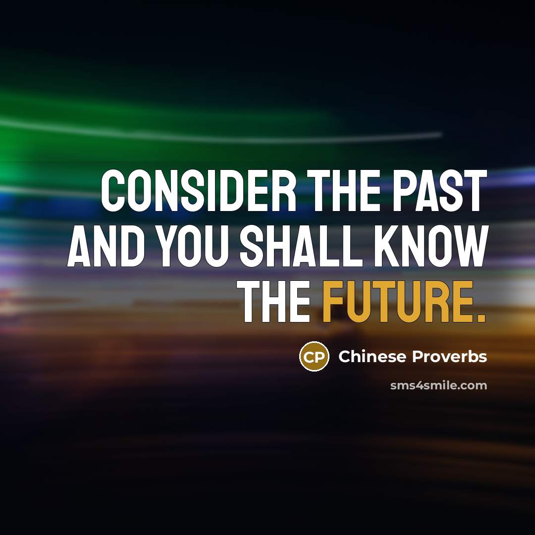 “Consider the past and you shall know the future.” quote by Chinese Proverbs