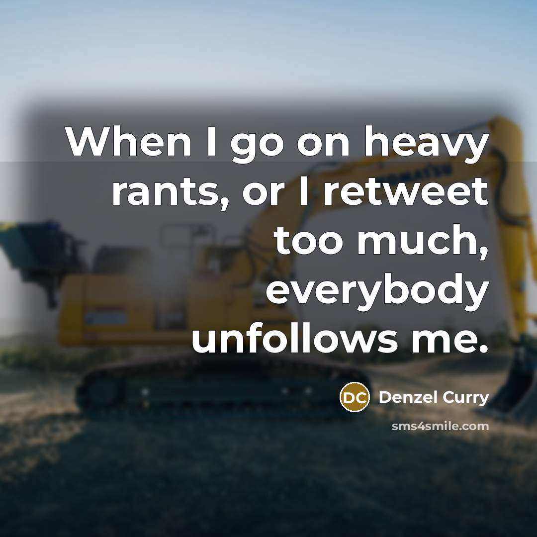 “When I go on heavy rants, or I retweet too…” quote by Denzel Curry