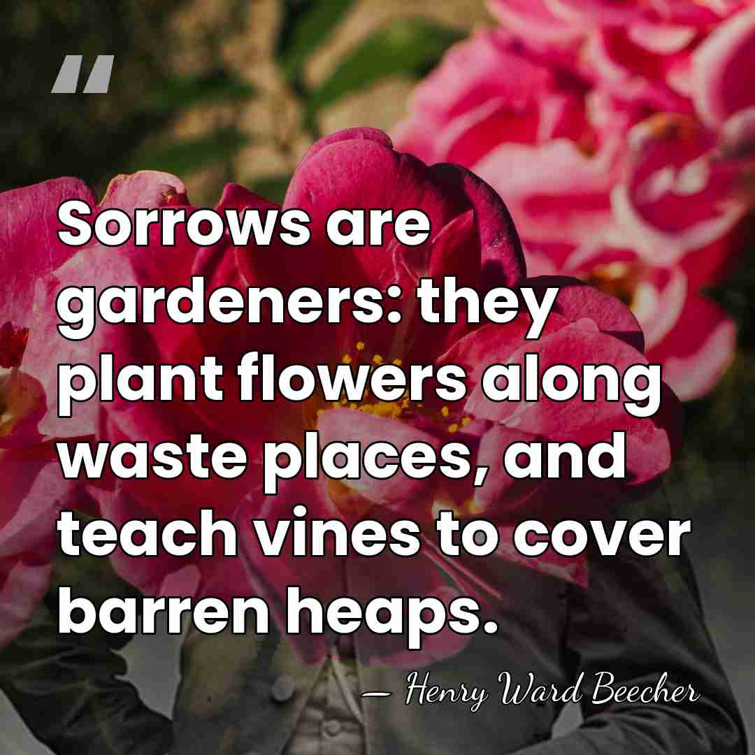 Sorrows are gardeners: they plant flowers along waste places, and teach vines&hellip; - Henry Ward Beecher
