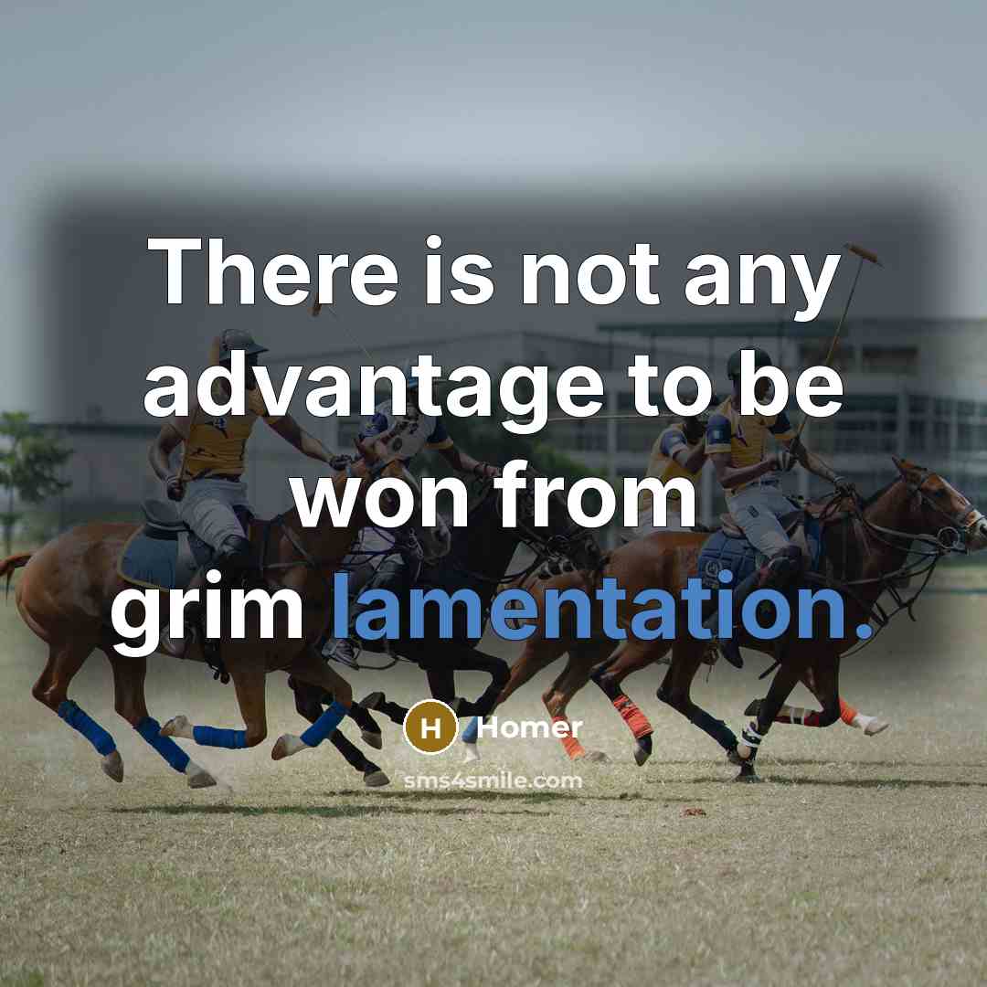 “There is not any advantage to be won from grim…” quote by Homer