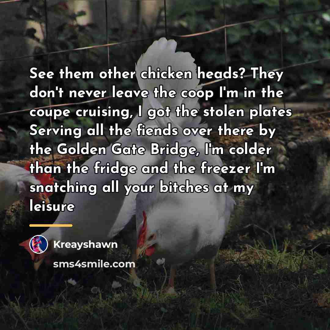 “See them other chicken heads? They don't never leave the…” quote by Kreayshawn