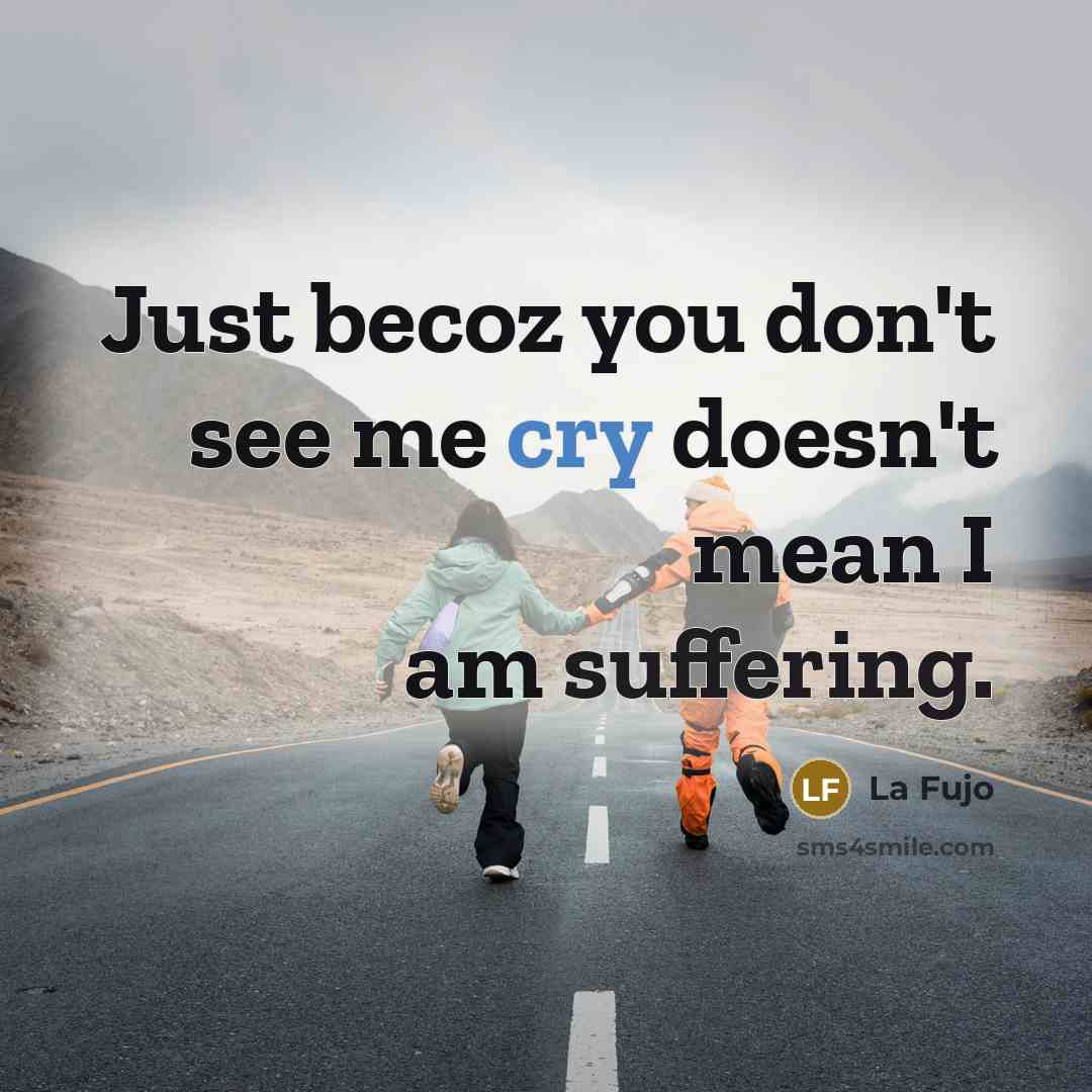“Just becoz you don't see me cry doesn't mean I…” quote by La Fujo