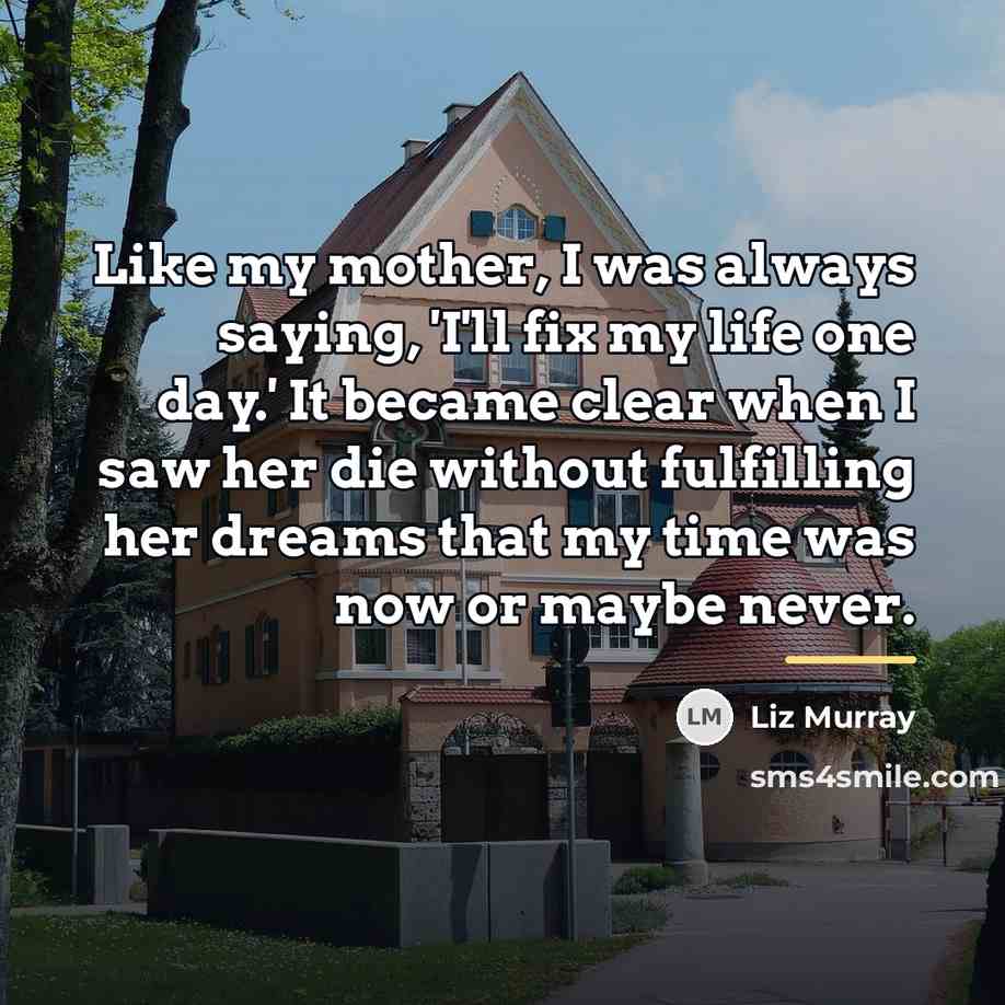 “Like my mother, I was always saying, 'I'll fix my…” quote by Liz Murray
