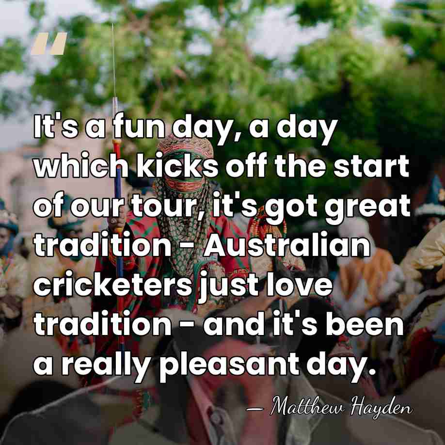 It's a fun day, a day which kicks off the start of&hellip; - Matthew Hayden
