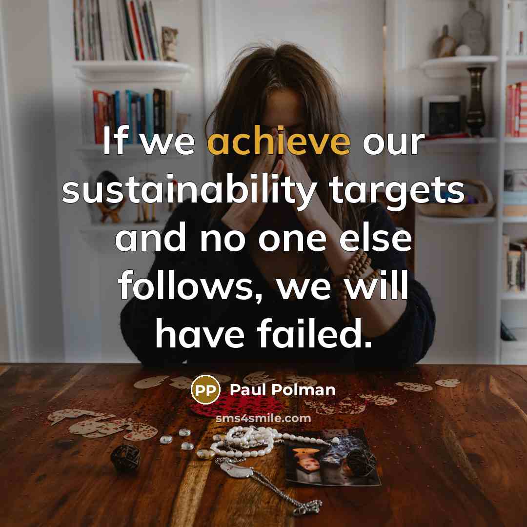 “If we achieve our sustainability targets and no one else…” quote by Paul Polman