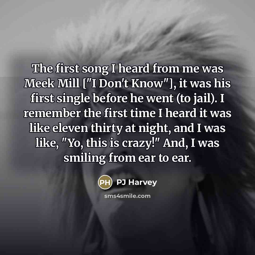 “The first song I heard from me was Meek Mill…” quote by PJ Harvey