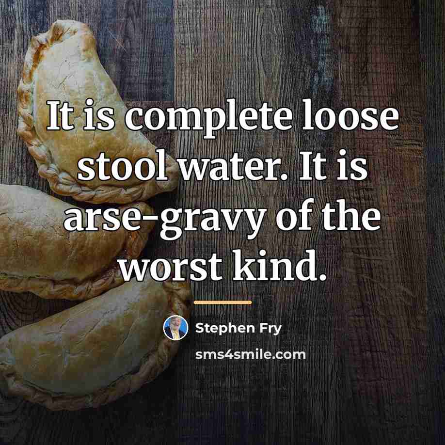 “It is complete loose stool water. It is arse-gravy of…” quote by Stephen Fry