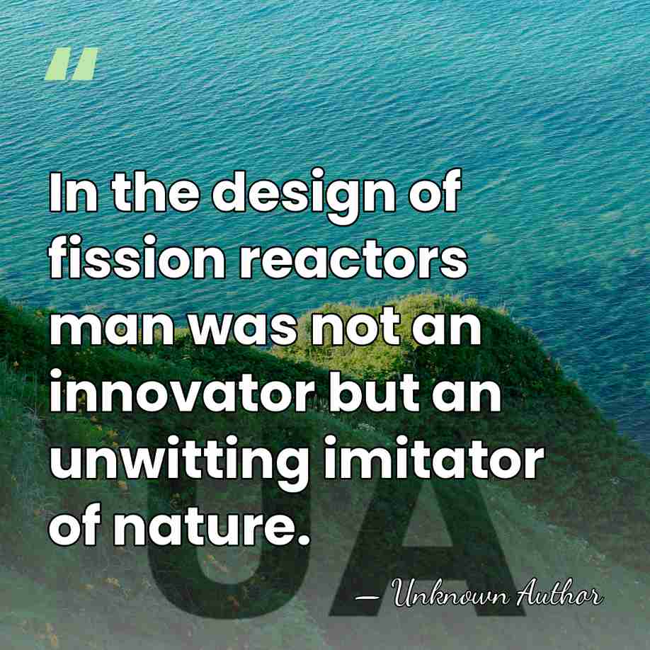 In the design of fission reactors man was not an innovator but&hellip; - George Cowan