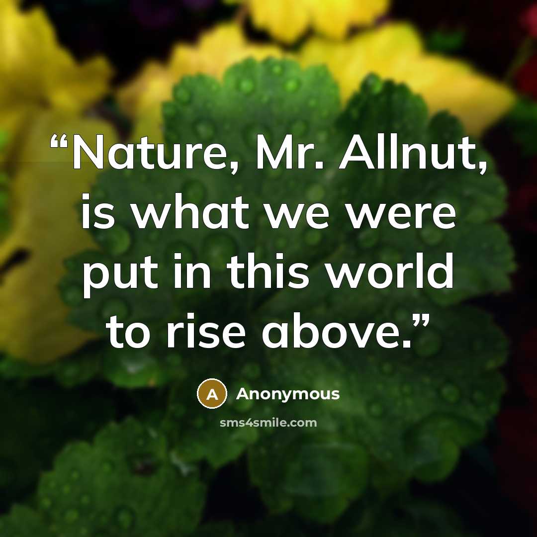 “Nature, Mr. Allnut, is what we were put in this world to rise above.” quote by Anonymous