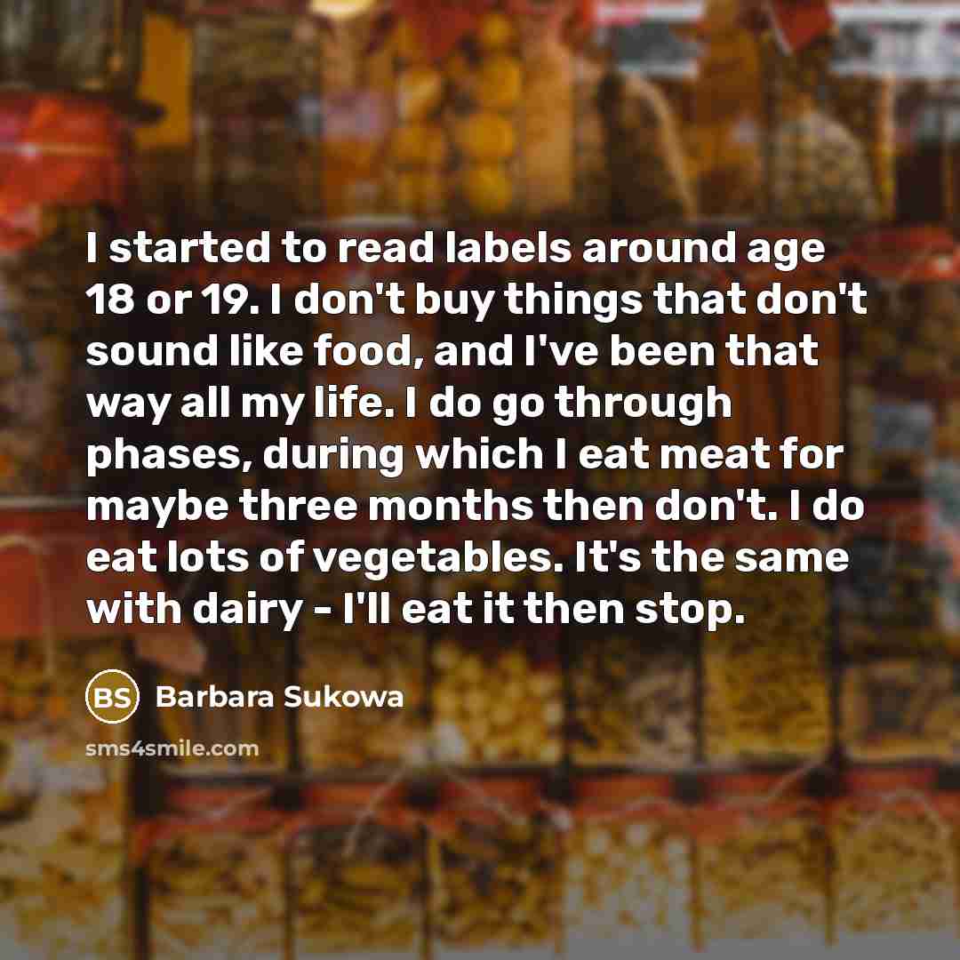 “I started to read labels around age 18 or 19.…” quote by Barbara Sukowa