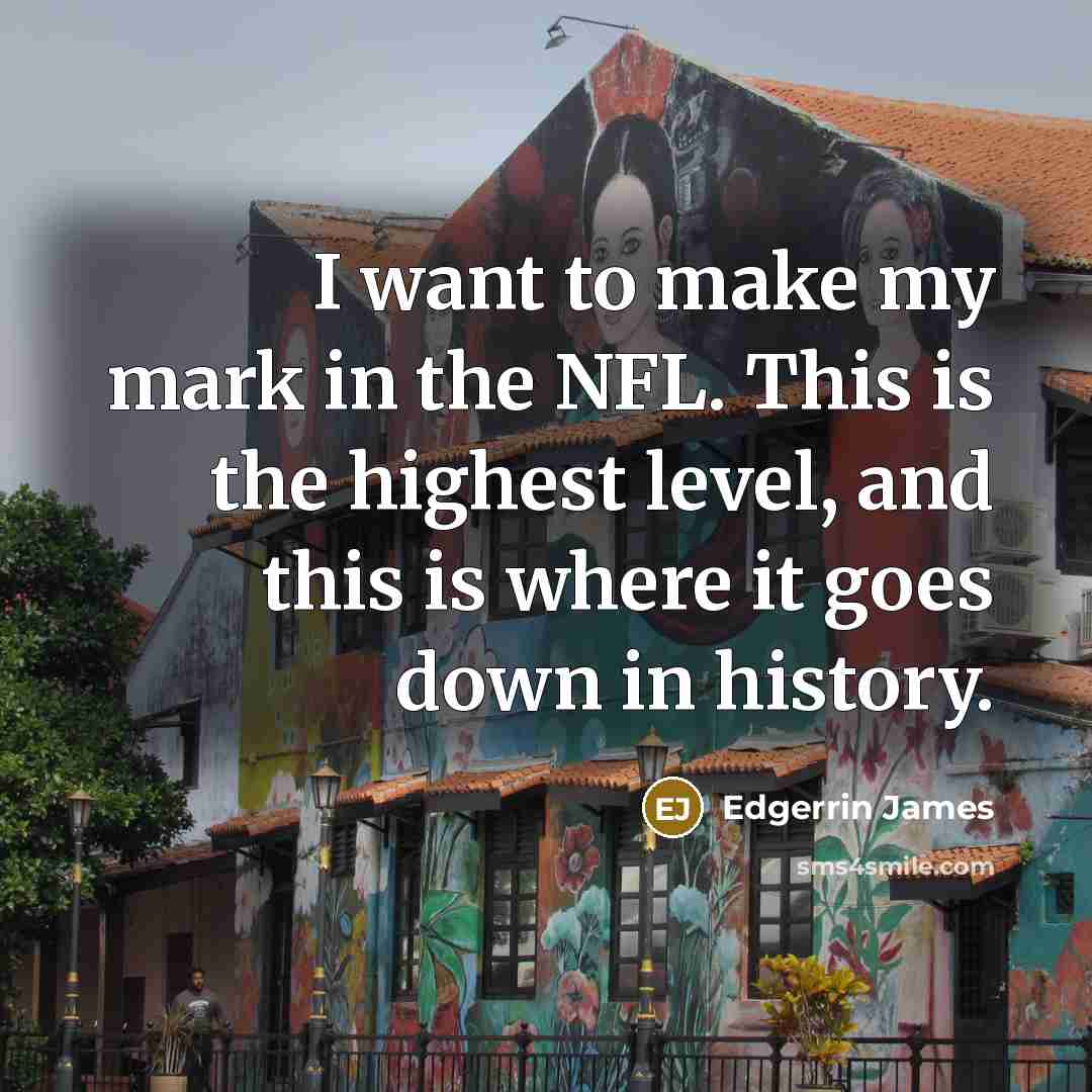 “I want to make my mark in the NFL. This is the highest level, and this is where it goes down in history.” quote by Edgerrin James