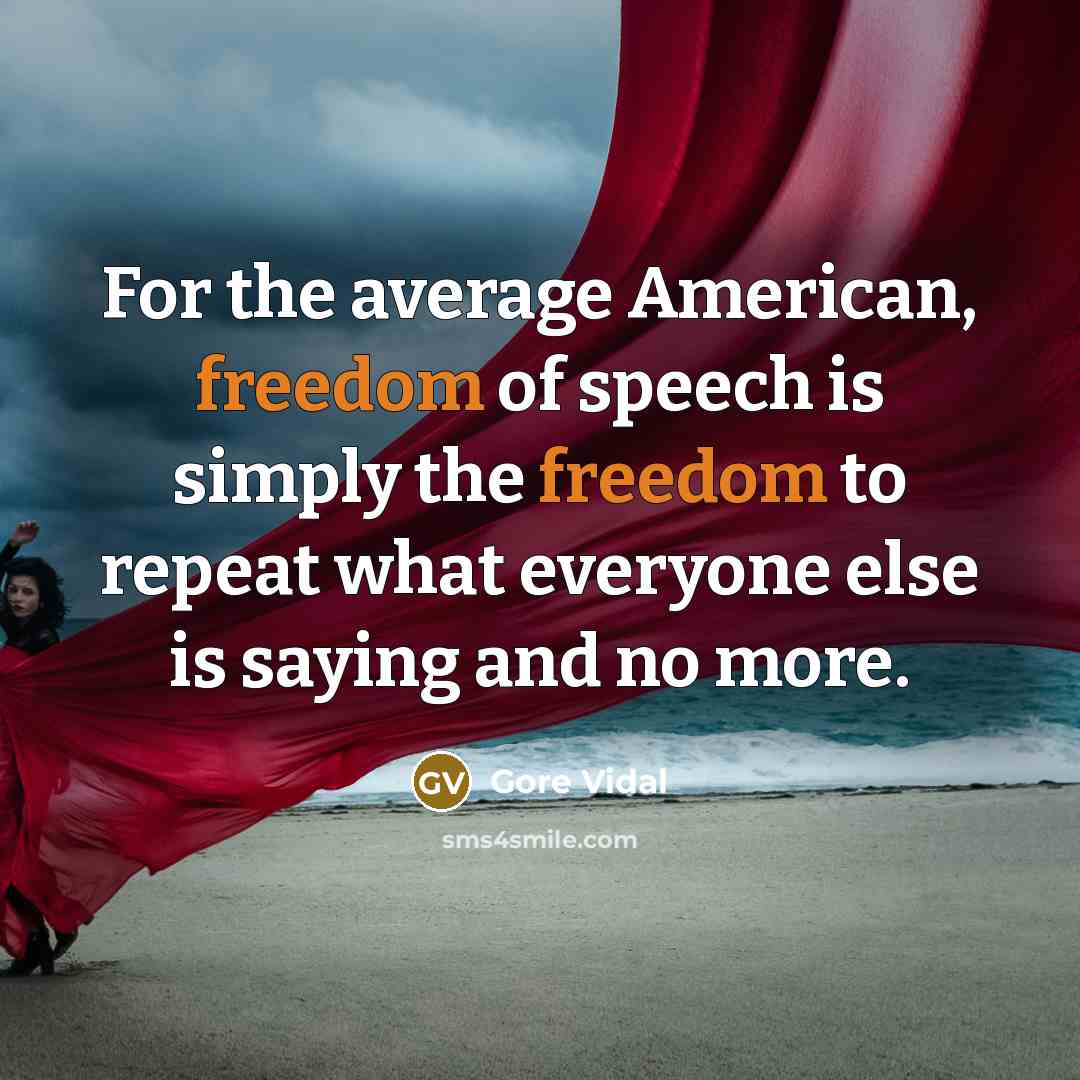 “For the average American, freedom of speech is simply the…” quote by Gore Vidal