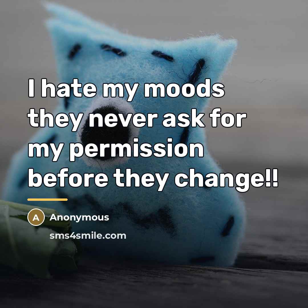“I hate my moods they never ask for my permission…” quote by Anonymous