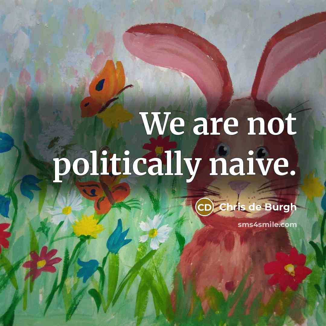 “We are not politically naive.…” quote by Chris de Burgh