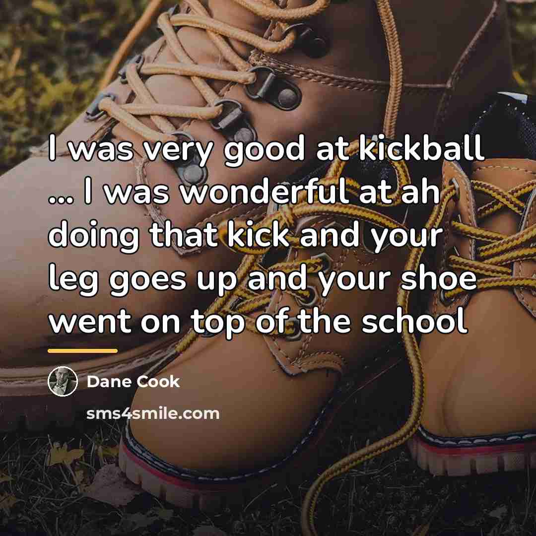 “I was very good at kickball ... I was wonderful…” quote by Dane Cook