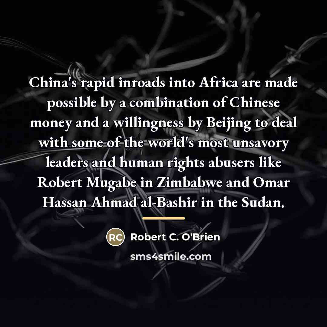 “China's rapid inroads into Africa are made possible by a…” quote by Robert C. O'Brien