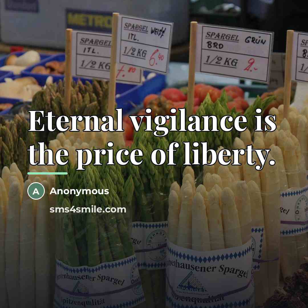 “Eternal vigilance is the price of liberty.…” quote by Anonymous