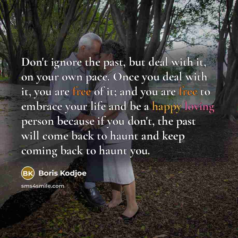 “Don't ignore the past, but deal with it, on your…” quote by Boris Kodjoe