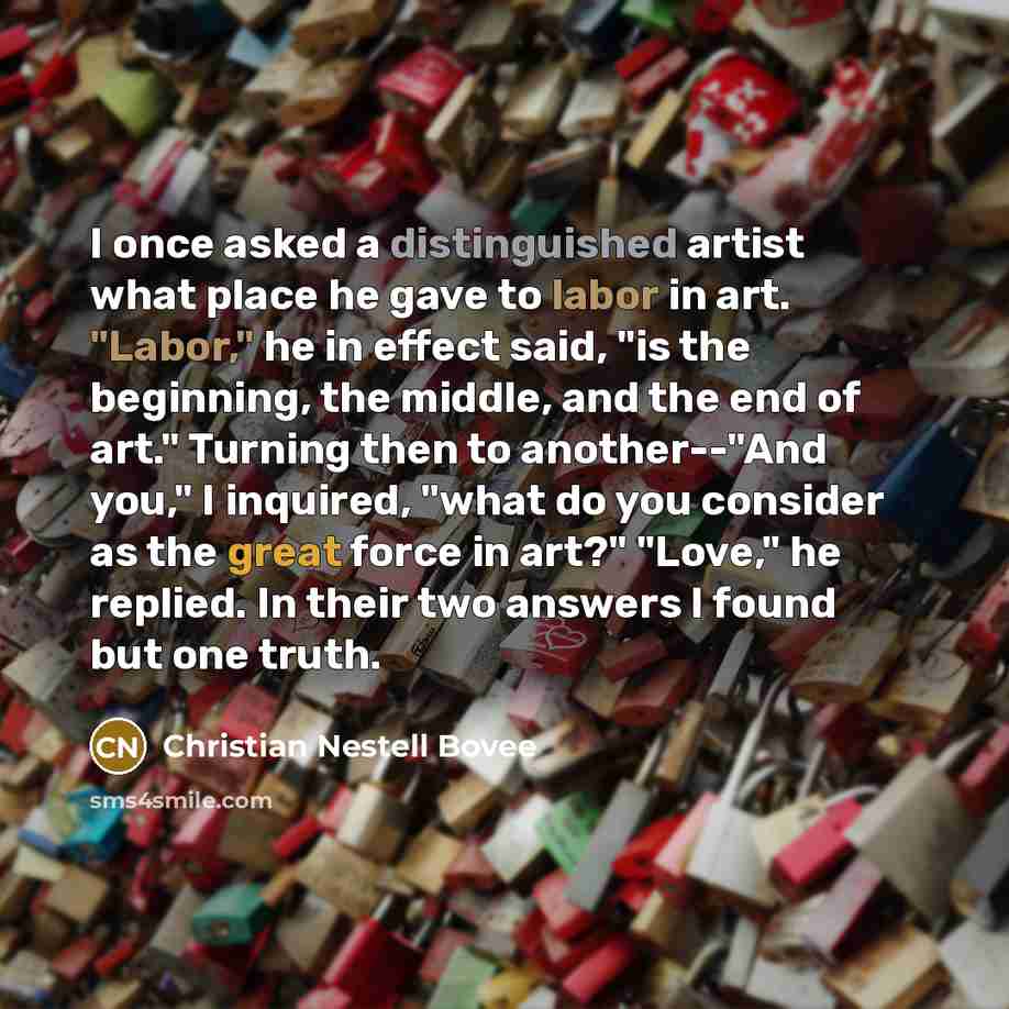 “I once asked a distinguished artist what place he gave…” quote by Christian Nestell Bovee