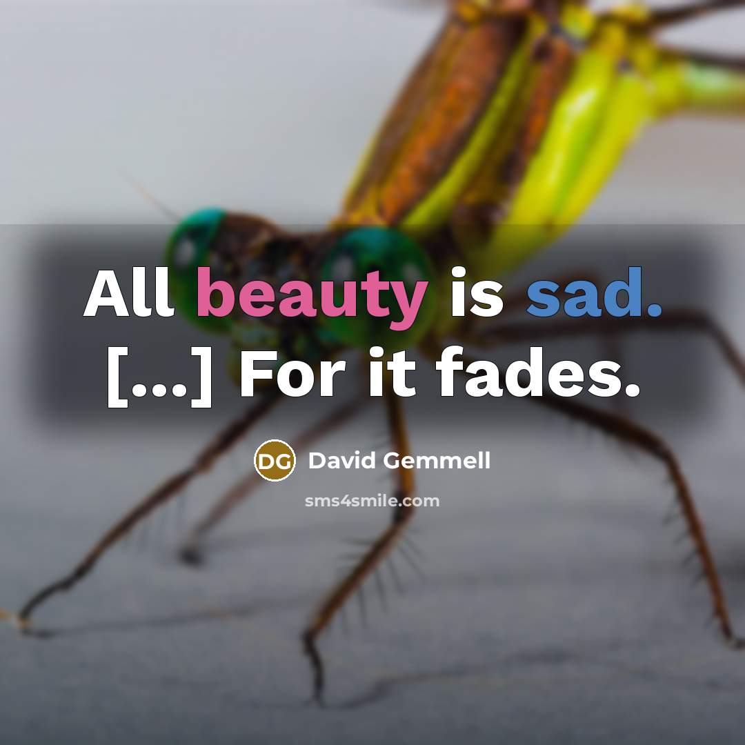 “All beauty is sad. [...] For it fades.…” quote by David Gemmell