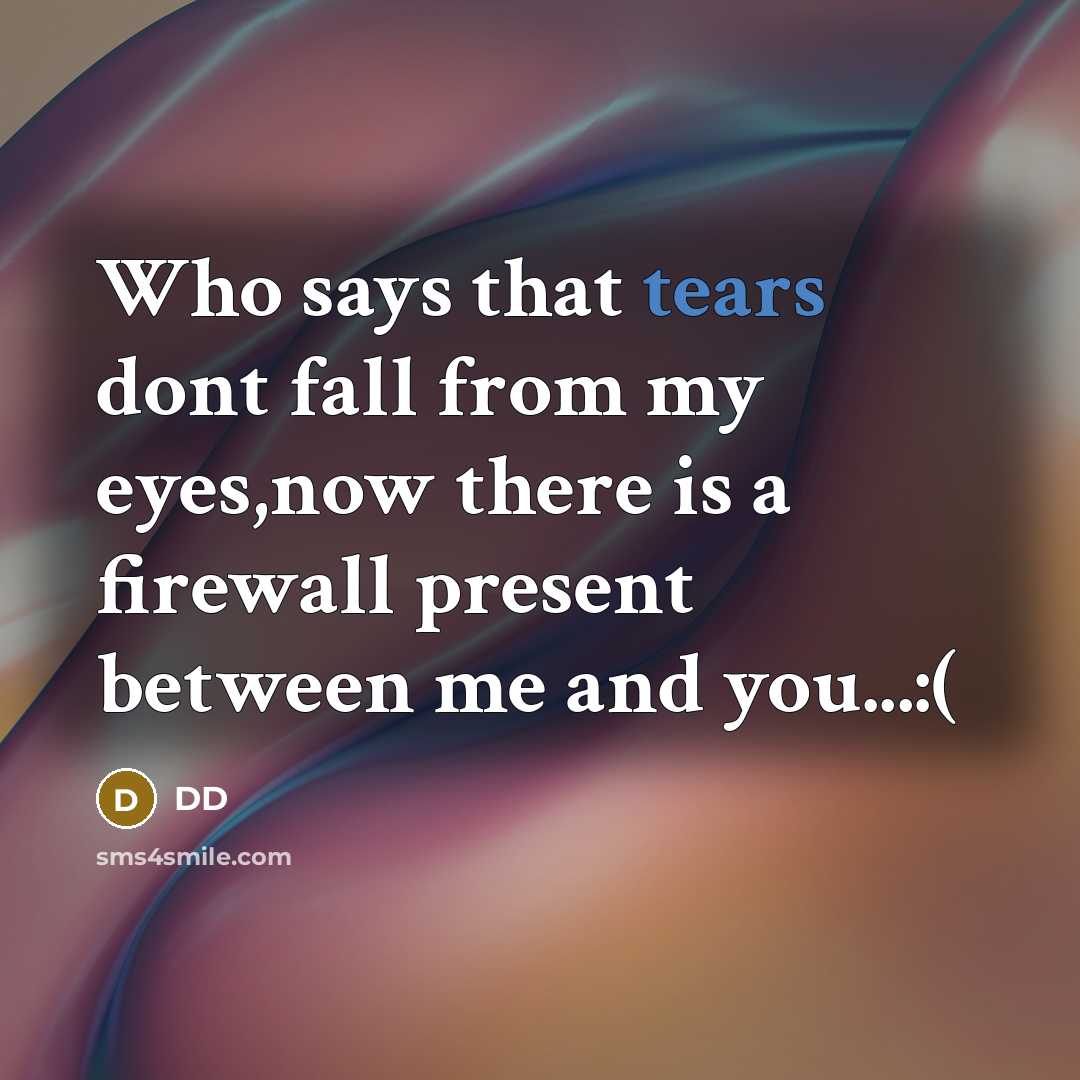 “Who says that tears dont fall from my eyes,now there…” quote by DD