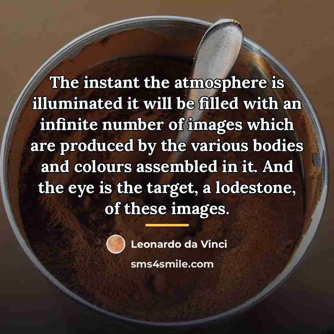 “The instant the atmosphere is illuminated it will be filled…” quote by Leonardo da Vinci