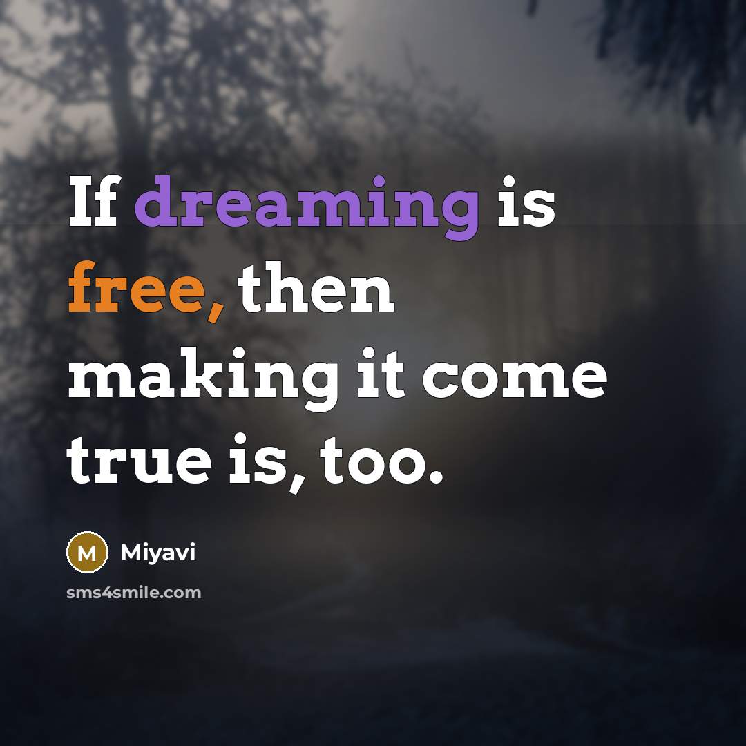 “If dreaming is free, then making it come true is, too.” quote by Miyavi