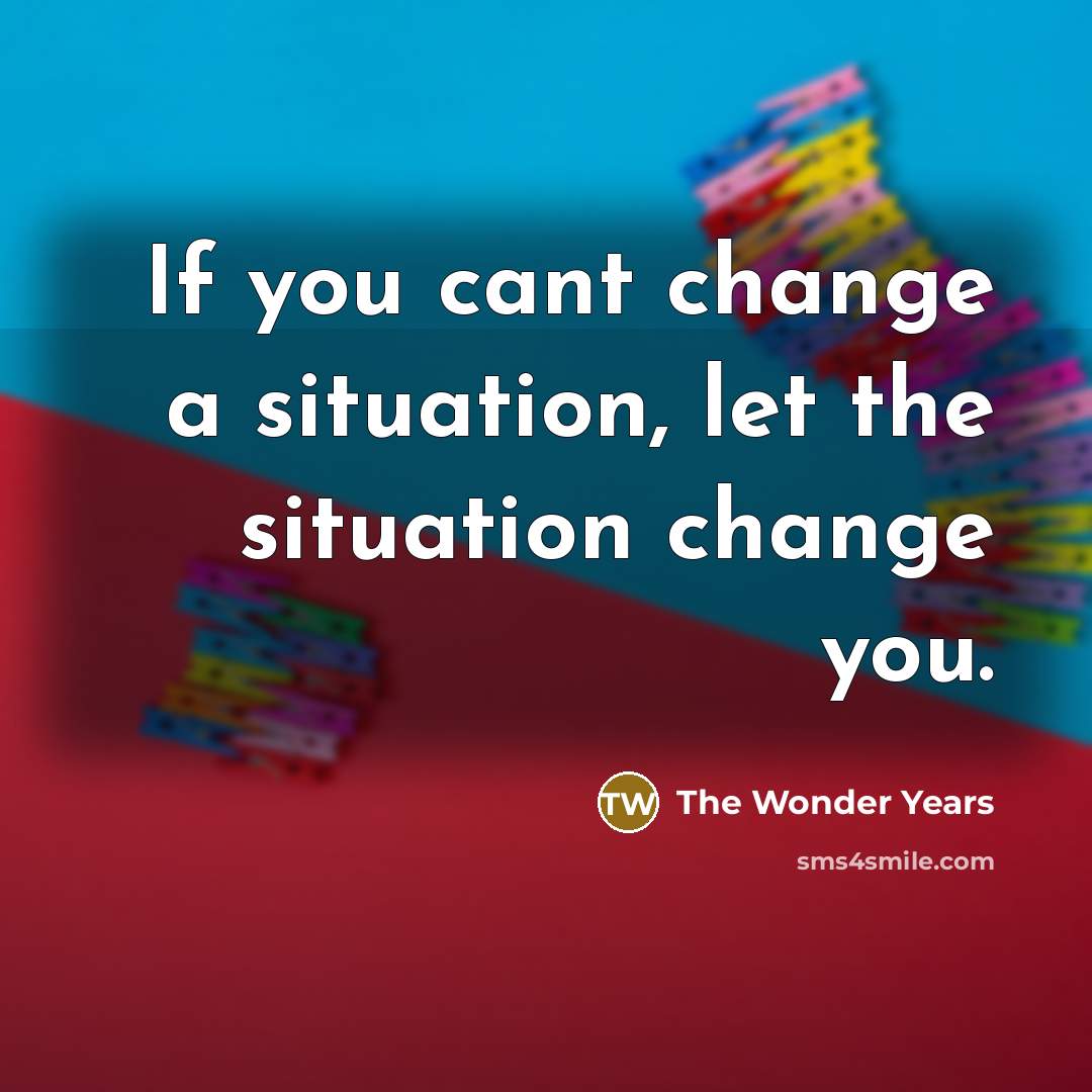 “If you cant change a situation, let the situation change…” quote by The Wonder Years