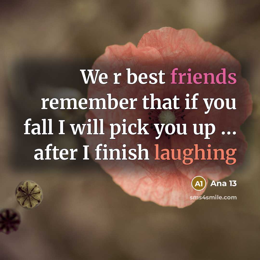 “We r best friends remember that if you fall I…” quote by Ana 13