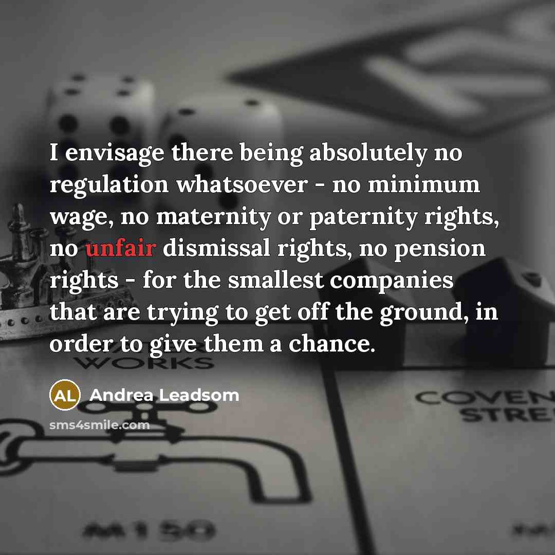 “I envisage there being absolutely no regulation whatsoever - no…” quote by Andrea Leadsom